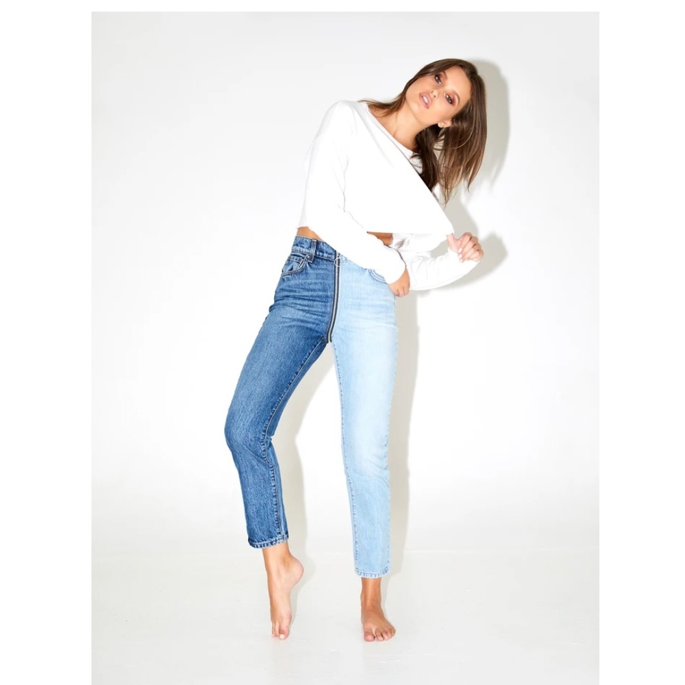 Revice Denim ⚡️ 28 YingYang Zippered Cropped Jeans